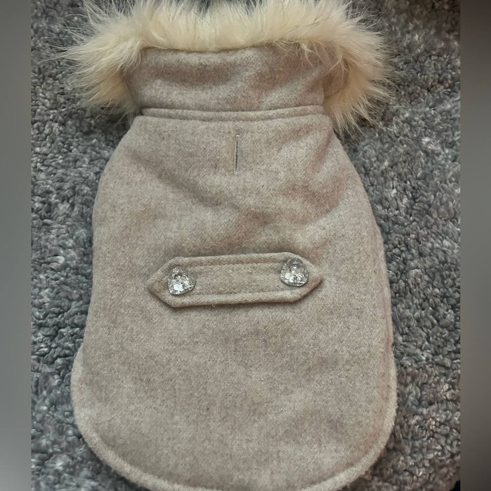 ⭐️ Free w/Purchase-Doggie Fleece Lined Coat w/Faux fur collar